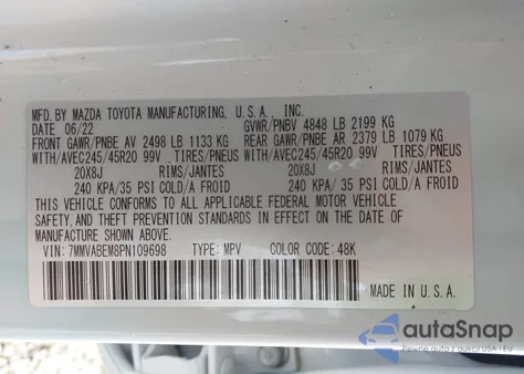 2023 Mazda Cx-50 2.5 S Premium Plus from USA, damaged, VIN 7MMVABEM8PN109698